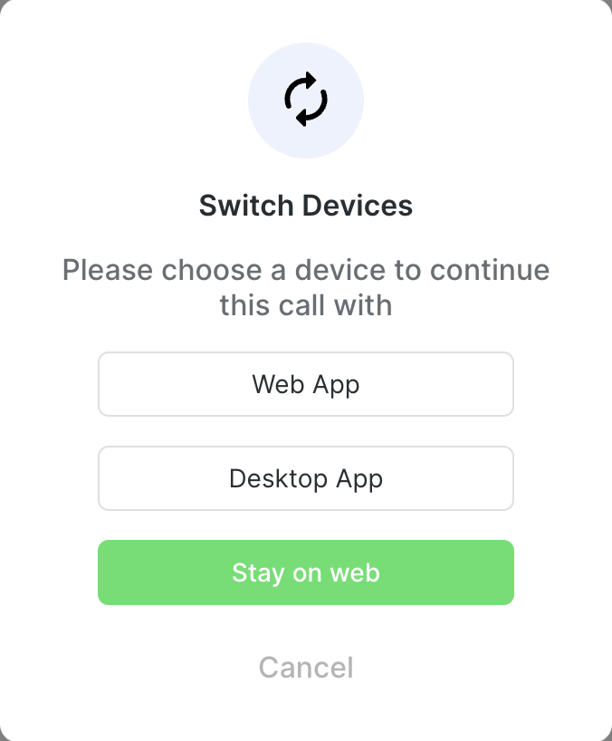 The Switch Devices dialog